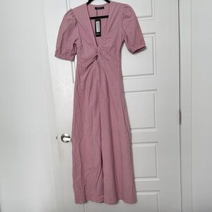 Nasty Gal Cotton tie front maxi dress